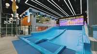 Simulateur de surf à double piste bleu clair Attraction du parc aquatique ultime Construction en acier inoxydable