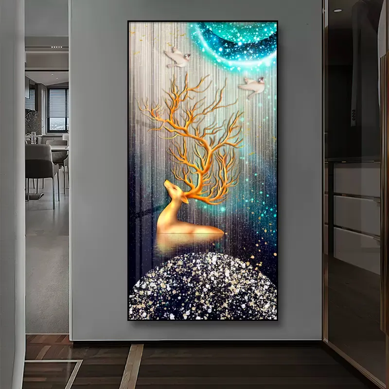 Pintura Decorativa moderna de lujo para porche, arte de pared, sala de estar, dormitorio, mesita de noche, luz Led, pasillo, lámpara colgante de pared