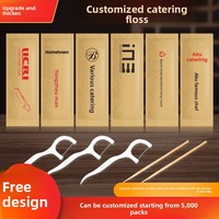 Fil dentaire biodégradable en nylon personnalisé avec logo, emballage individuel, pour hôtels, restauration, promotionnel