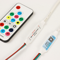 Controlador LED RGB Grilight SP104E SP621E SP103E WS2812B de 2048 Píxeles, Control Remoto RF de 14/17 Teclas con Bloqueo, DC5V-24V, Alcance de 20m, Mini Direccionable