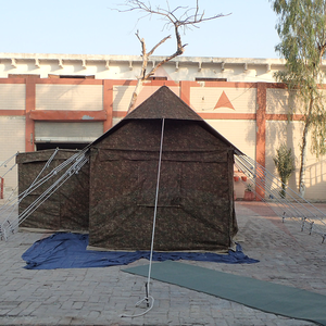 Tactic <b>Tent</b> with Attached Bath <b>Waterproof</b> Canvas Shelter with 2 Doors 2 Windows and Heavy Duty 650 GSM Fabric - Product Image 5