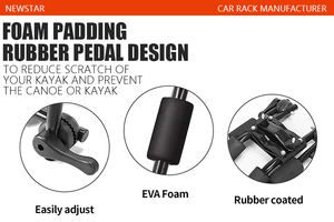 Portaequipajes Universal Tipo <span class=keywords><strong>J</strong></span> para Kayak, Canoa, con Capacidad de 150 Libras, Soporte de Barra en <span class=keywords><strong>J</strong></span> Resistente, Compatible con la Mayoría de las Barras Transversales - Product Image 4