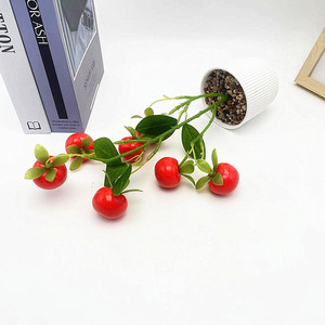 Bonsái Artificial de Caqui Paulon de 26 cm de Alto, Rojo, Planta Decorativa para Interiores - Product Image 3