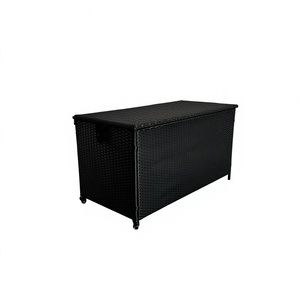 Boîte <span class=keywords><strong>de</strong></span> rangement <span class=keywords><strong>de</strong></span> <span class=keywords><strong>jardin</strong></span> avec couvercle (124x14x59cm) en osier pour l'organisation <span class=keywords><strong>de</strong></span> la maison, le rangement des couvertures, des jouets et des vêtements, et la décoration - Product Image 3