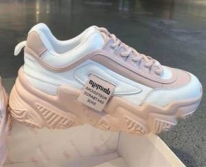Sneakers tendance avec design color block, étiquette latérale stylée, semelle ondulée 3D et effet amincissant et rehausseur de taille - Product Image 4