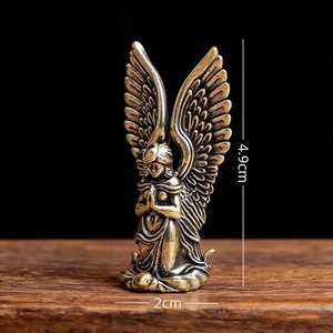 1 pièce Décoration d'intérieur Ornement en laiton Déesse Ange Gardien Petite Statue Personnages Miniatures Figurines Artisanat de Bureau - Product Image 2