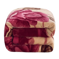 Couverture d'hiver douce à double couche, style arabe, très épaisse, taille King, luxe, 2 plis, en Raschel de vison coréen