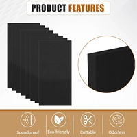 Plaques de plafond acoustiques en fibre de polyester noire FEYT, réduisant la réflexion de la lumière, insonorisant les plafonds pour le home cinéma, le bureau