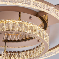 Lustre en cristal de luxe de haute qualité, salon, forme circulaire simple, style postmoderne, chambre à coucher, nouveau luminaire à spectre complet
