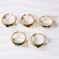 Bagues ouvertes incurvées pour femmes, plaquées or 18 carats, zircon de haute qualité, personnalisables, ajustables, petite quantité