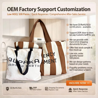 Sac en toile de grande capacité personnalisé avec logo imprimé, cadeau écologique promotionnel, sac de voyage, sac de shopping réutilisable en coton durable pour l'extérieur