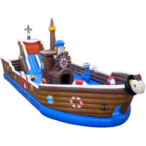 Ngoài Trời Khổng Lồ Inflatable Bouncer Tàu Cướp Biển Thuyền Bounce House Slide Combo - Product Image 1