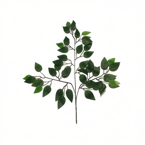 Artificial Banyan Leaves 24701 Green Foliage For Decoration 12Pcs - Product Image 2