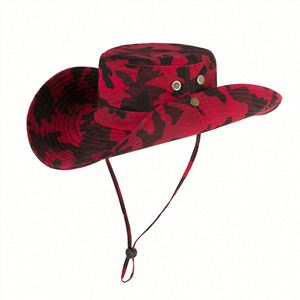 Wholesale UV Protection Summer Wide Brim Boonie Hat Unisex <b>String</b> Travel Cycling Daily Use 100% Polyester Four Seasons - Product Image 5