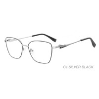 Monture optique carrée en métal légère pour femme, style classique Haoya, la plus vendue, pour usage quotidien, convient à toutes les formes de visage