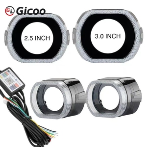 Cubiertas de Proyector RGB para Automóvil de 2.5 y 3.0 Pulgadas con Luces DRL e Intermitentes, Anillos de Halo LED Redondos con Efecto Ojo de Ángel - Product Image 3