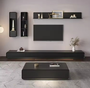 Mobile TV in Legno Semplice e Tavolino da Caffè Direttamente dalla Fabbrica, Set di Mobili Moderni per Soggiorno, Supporti TV - Product Image 2