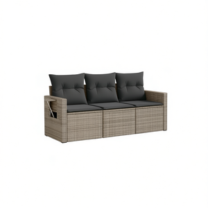 Ensemble de canapés de jardin en rotin 3 places, mobilier d'extérieur résistant aux intempéries, design contemporain - Product Image 1