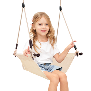 Sedia a dondolo ergonomica a forma di U regolabile in altalena per bambini con cuscino lavabile in lavatrice per giocare in interni ed esterni - Product Image 5