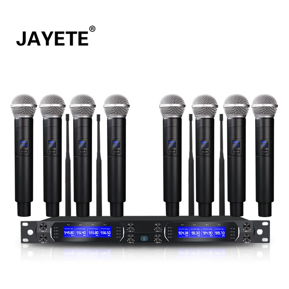 Bán Buôn Chất Lượng Cao Long Distance 1U UHF 8 Kênh Microphone Không Dây Với 200 Tần Số Lựa Chọn Cho Hội Nghị