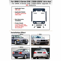 Kit de Conversión de Parachoques Delanteros y Traseros Estilo M3 para BMW Serie 3 E46 1998-2004, con Rejilla y Faldones Laterales