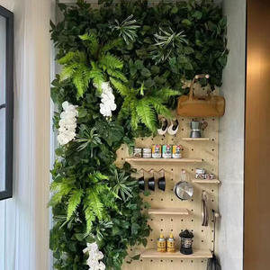 ผนังหญ้าเทียมคุณภาพสูงแบบกำหนดเองสำหรับตกแต่งระเบียงกลางแจ้งด้วยพื้นหลัง<span class=keywords><strong>ต้นไม้</strong></span>สีเขียว - Product Image 2