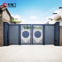 Porte principale électrique d'art en aluminium de porte pliante en porte-à-faux conçue sur mesure adaptée à l'école extérieure de cour de villa