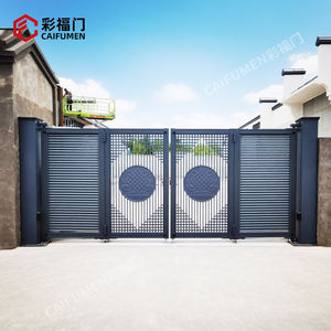 بوابة رئيسية كهربائية بتصميم مخصص قابلة للطي بوابة فنية من الألومنيوم مناسبة لمدرسة فناء الفيلا الخارجية - Product Image 4