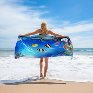 Asciugamano da Spiaggia Buonic 80x160cm con Stampa di Pesci Subacquei ad Asciugatura Rapida - Product Image 2