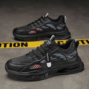 Scarpe da ginnastica casual da uomo autunnali nuove, traspiranti, in PU e mesh, con chiusura a lacci, suola spessa in gomma, stile coreano - Product Image 4