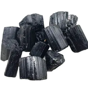 Großhandel natürlicher roher Quarz Kristall schwarzer Turmalin rauer Stein als Geschenk