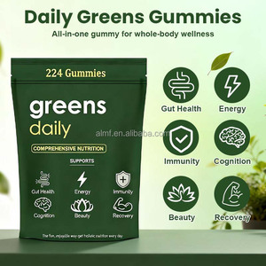 Complément Nutritionnel Complet en Gummies pour la Santé Intestinale, l'Éclat de la Peau et la Beauté, 224 Comprimés, Gummies Quotidiens aux Légumes Verts Antioxydants - Product Image 2