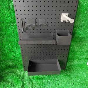 Pegboard Storage Rack Carbon Steel <b>Wall</b> Mounted Kitchen Office Organizer Multifunctional Display <b>Shelf</b> Rectangle Shape - Product Image 2