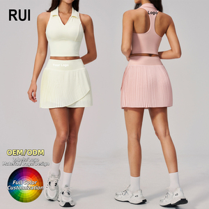 RUIQUWIN Wholesale Custom Women Workout Active Sports Wear Gym Fitness Women Skirt Tennis Dress Tennis Wear - Product Image 1