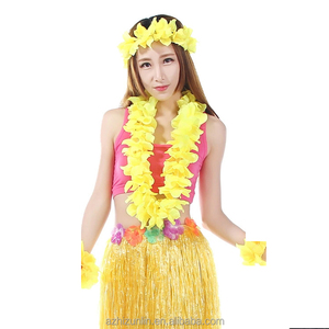 Collana ghirlanda floreale tropicale hawaiana in PVC ispessito estivo, luminosa, per laurea, <span class=keywords><strong>Pasqua</strong></span>, vacanze al mare - Product Image 2