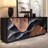 Mueble de Entrada Moderno y Lujoso de Fábrica Profesional con Relieve 3D en Forma de Ola, Modular, Ahorra Espacio, Almacenamiento Multicapa, Bar para el Hogar