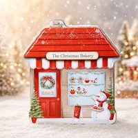 Boîte en métal pour biscuits et bonbons de Noël, vente en gros, boîte de rangement alimentaire, cadeau de Noël, boîte en métal, styles multiples, stock disponible