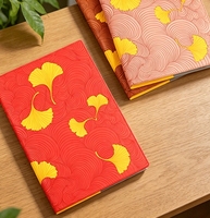 Carnet Luzhi Or et Argent Abricot - Carnet de Bureau Épais à Surface Feuille d'Érable - Cadeau d'Affaires Personnalisé