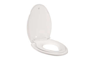 Asiento <span class=keywords><strong>de</strong></span> inodoro familiar dos en uno <span class=keywords><strong>de</strong></span> plástico <span class=keywords><strong>de</strong></span> cierre suave alargado <span class=keywords><strong>para</strong></span> niños adultos - Product Image 2