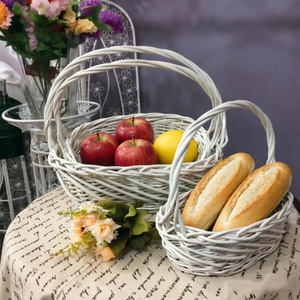 Ensemble de paniers gigognes en osier blanc tressé à la main, 3 tailles, en rotin, pour fleurs, cadeaux et rangement, pour <span class=keywords><strong>d</strong></span>écoration de mariage et de maison - Product Image 6