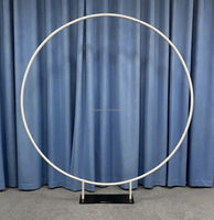 Moderne 6.6 FT Portable Argent Arche Ronde En Aluminium Toile De Fond Cadre Fleur Ballon Présentoir pour Mariage Fête Événement Décoration