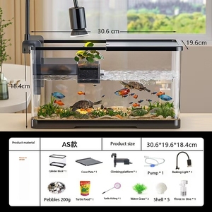Moderne Gemengde Aquariumvisschildpad Transparante Huishoudelijke Vissentank Zonneterras Plastic Tafelblad Landschap Circulatie Viskom - Product Image 6