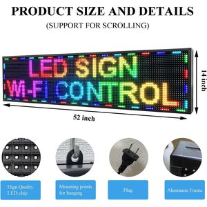 Pantalla LED P10 para exteriores, impermeable, a todo color, programable por WiFi, con desplazamiento, para tiendas, letrero colgante, letrero de entrada. - Product Image 3