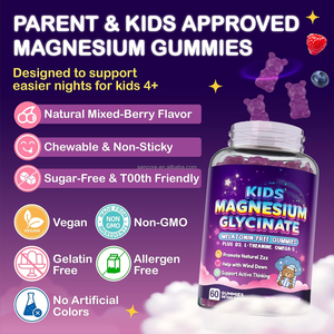 Gummies per Bambini Senza Melatonina con Magnesio Glicinato, Vitamina D3, L-Teanina e Omega <span class=keywords><strong>3</strong></span>, Etichetta Privata OEM, 60 Orsetti Gommosi - Product Image 6