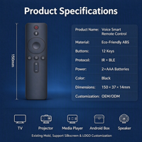 Remote Kontrol Suara Pintar IR BLE Protokol Ganda untuk Pemutar Video, Android TV Box OEM ODM