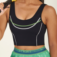 JIEJIN Vêtements de sport personnalisés marque privée conception de dos en U haut soutien d'entraînement haut débardeur sport tennis soutien-gorge de yoga de gymnastique