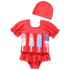 Venta caliente niños manga corta <span class=keywords><strong>Shorty</strong></span> flotabilidad traje de baño nadar chaleco desmontable flotador traje de baño para niños aprender a nadar - Product Image 3