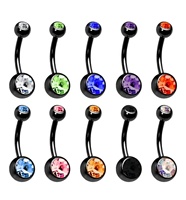Anneaux de nombril en acier inoxydable 316L avec cristaux, bijoux de corps tendance unisexe pour enfants, piercing de nombril pour mariage