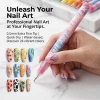 Ensemble de 18 marqueurs pour nail art, pointe extra fine de 0,5 mm, à base d'eau, séchage rapide, stylos de peinture pour ongles DIY