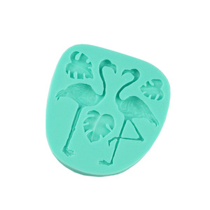 Flamingo Fondant Cake Silicone Mold Green Pink 2 Pieces Tropical Leaf Design Baking DIY Tools - Product Image 5